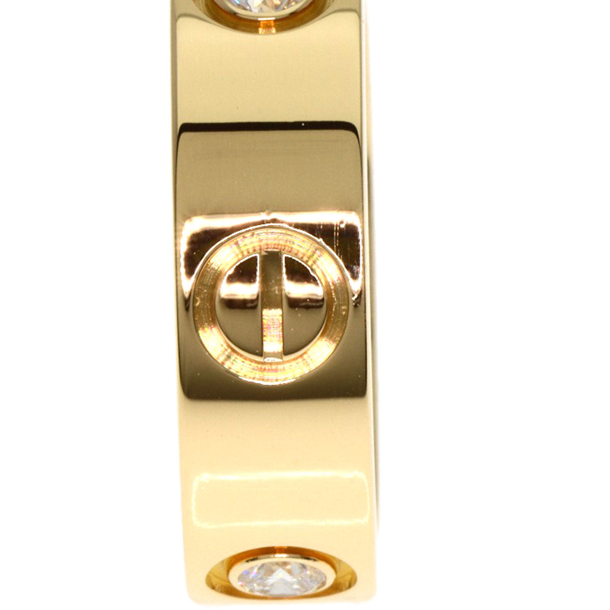 CARTIER   love ring half diamond # 49 Ring  K18 Yellow Gold Ladies [Used]