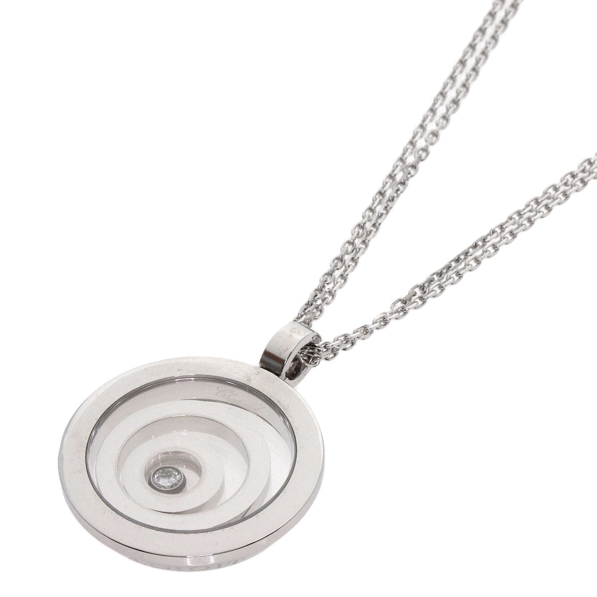 Chopard Happy Spirit Diamond 2-Row 79/5418 Necklace K18 White Gold Ladies [Used]