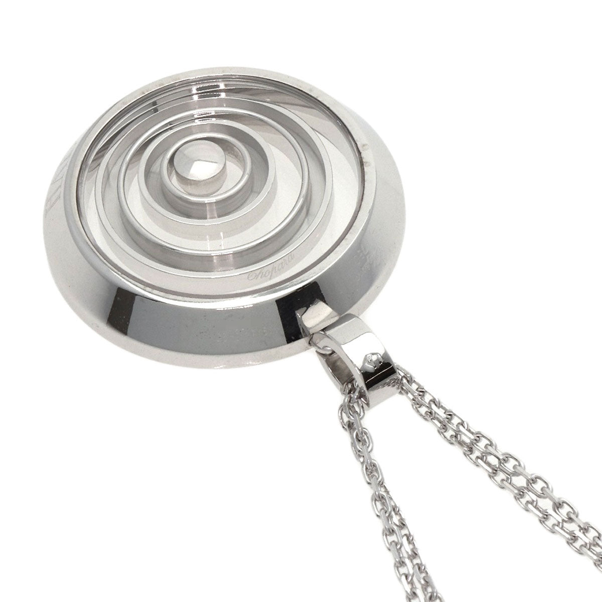 Chopard Happy Spirit Diamond 2-Row 79/5418 Necklace K18 White Gold Ladies [Used]