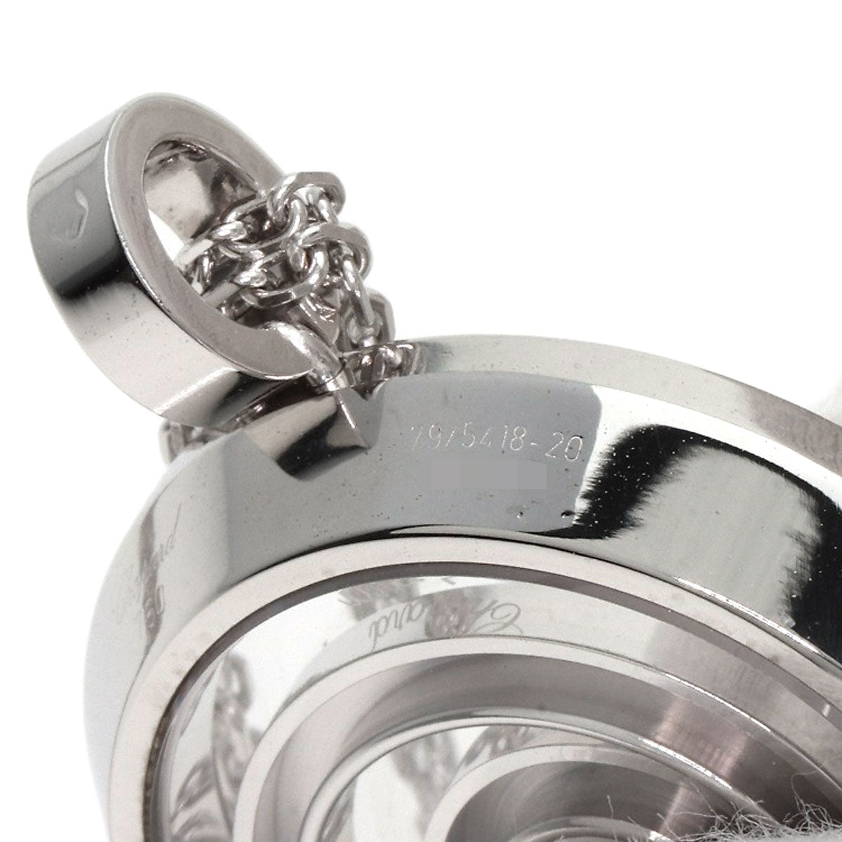 Chopard Happy Spirit Diamond 2-Row 79/5418 Necklace K18 White Gold Ladies [Used]