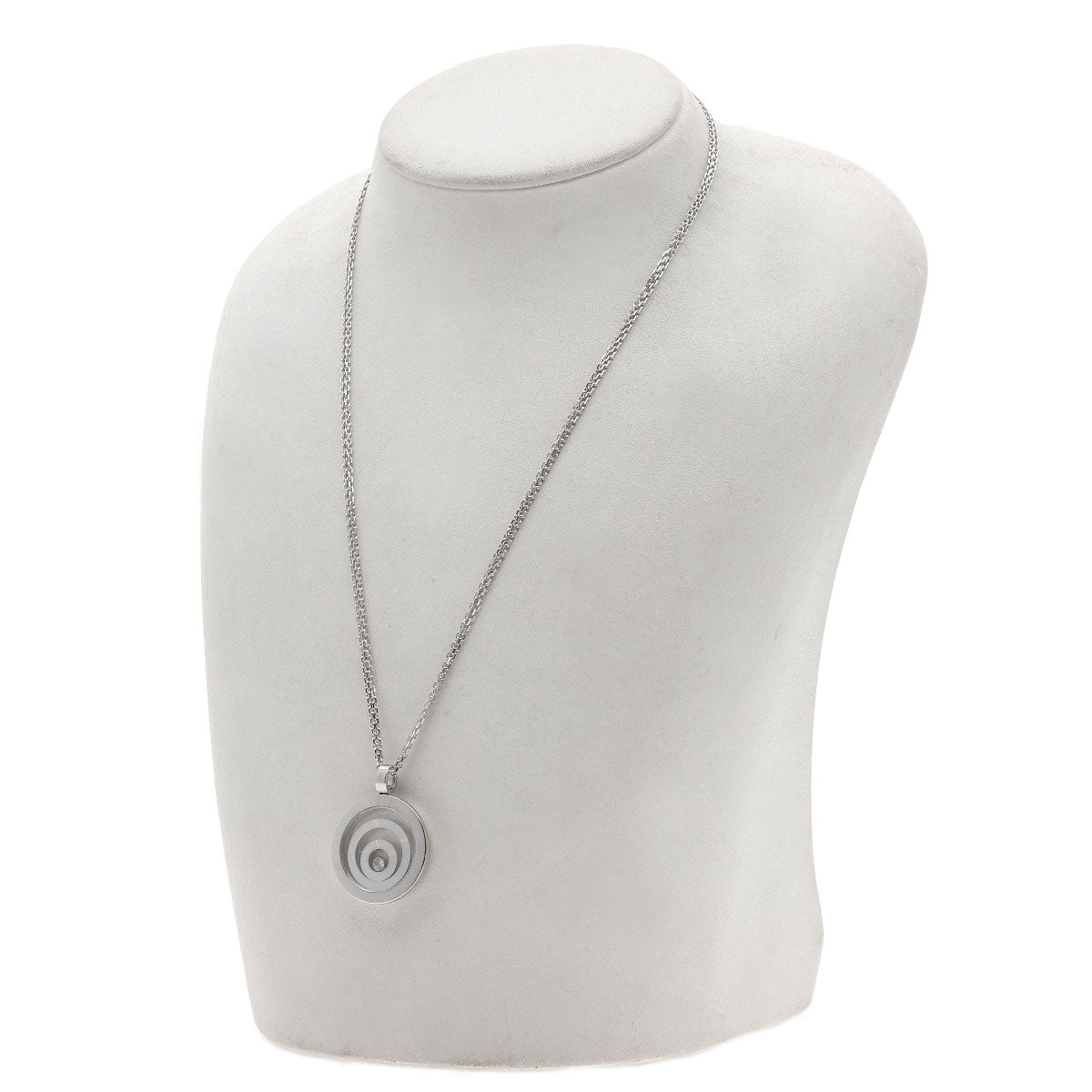 Chopard Happy Spirit Diamond 2-Row 79/5418 Necklace K18 White Gold Ladies [Used]