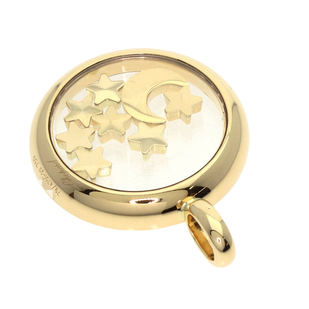 Chopard   Happy Diamond Moon Star Pendant top  K18 Yellow Gold Ladies [Used]