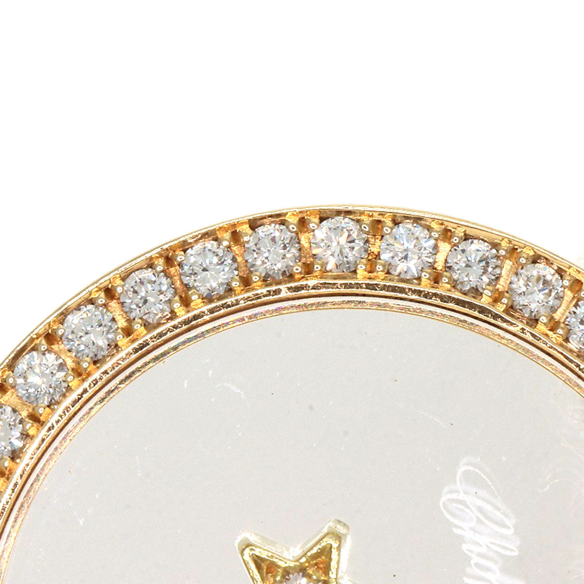 Chopard   Happy Diamond Moon Star Pendant top  K18 Yellow Gold Ladies [Used]