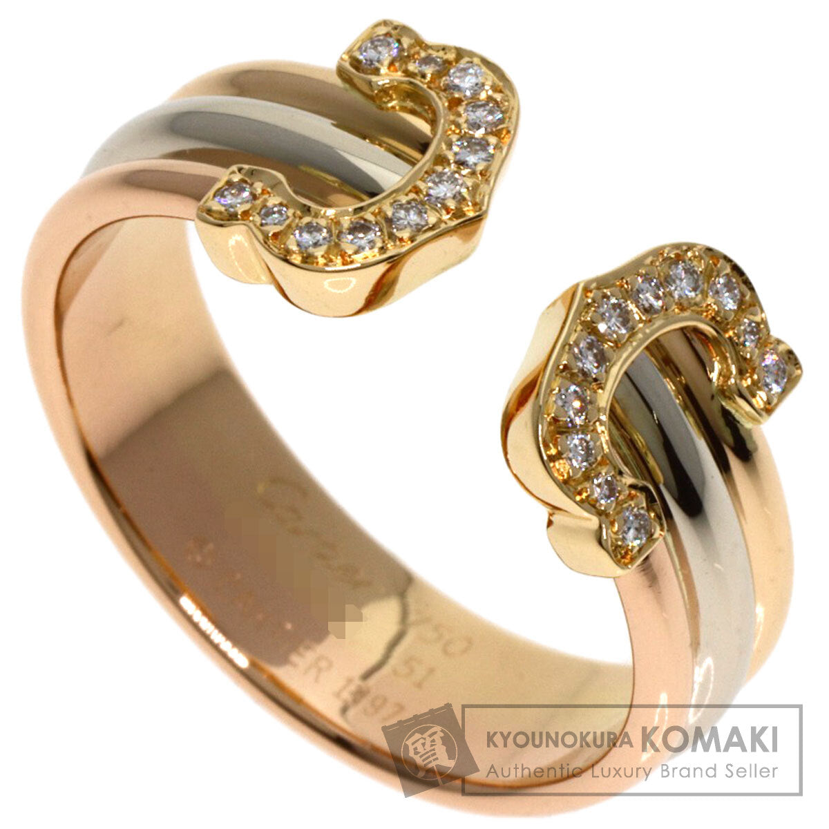 CARTIER   2C Diamond Ring  K18 Yellow Gold K18 White GoldLadies [Used]