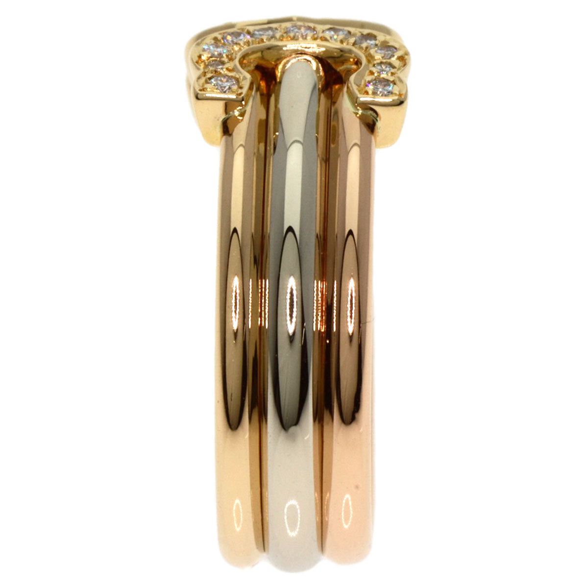 CARTIER   2C Diamond Ring  K18 Yellow Gold K18 White GoldLadies [Used]