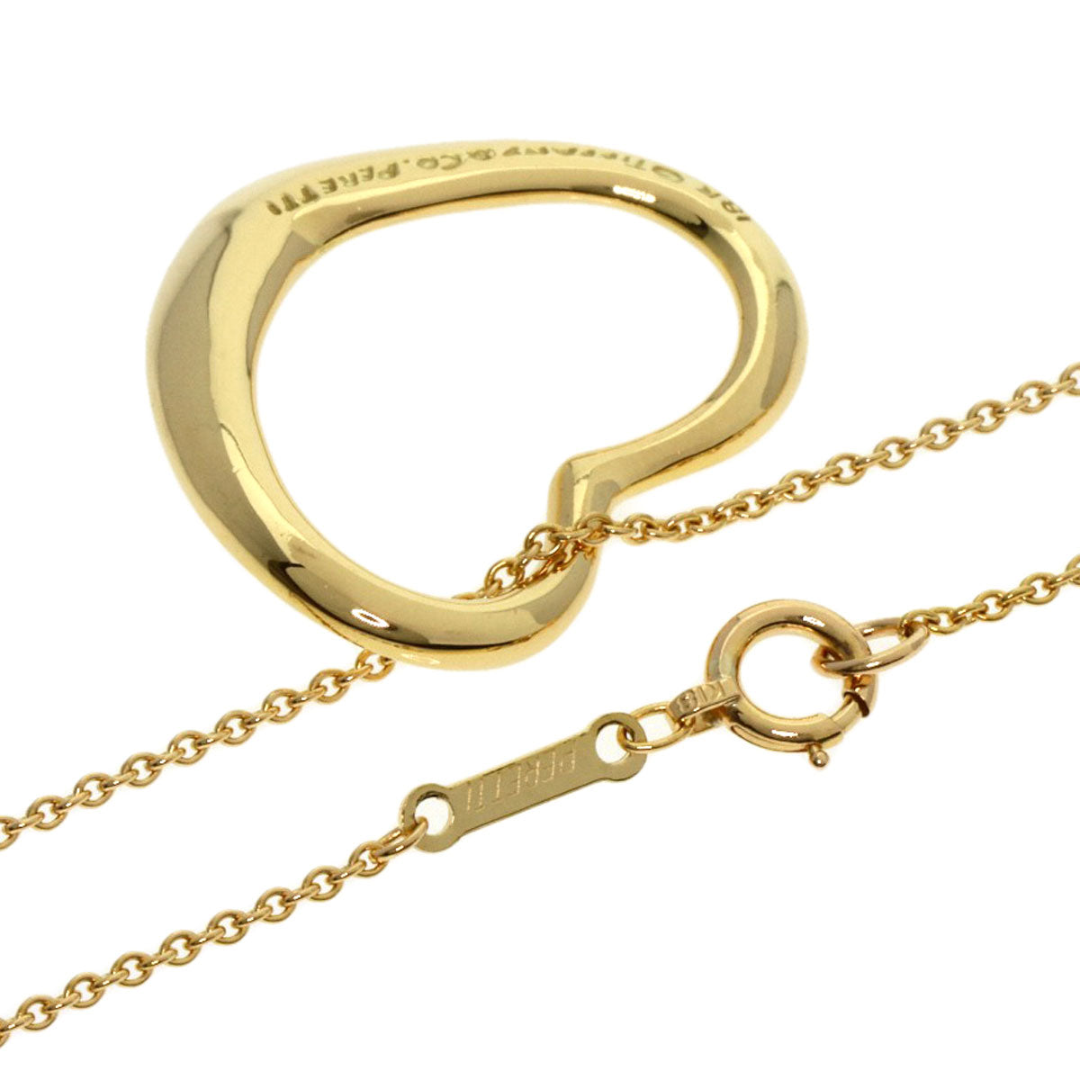 TIFFANY&Co. Open heart Necklace K18 Yellow Gold Ladies [Used]