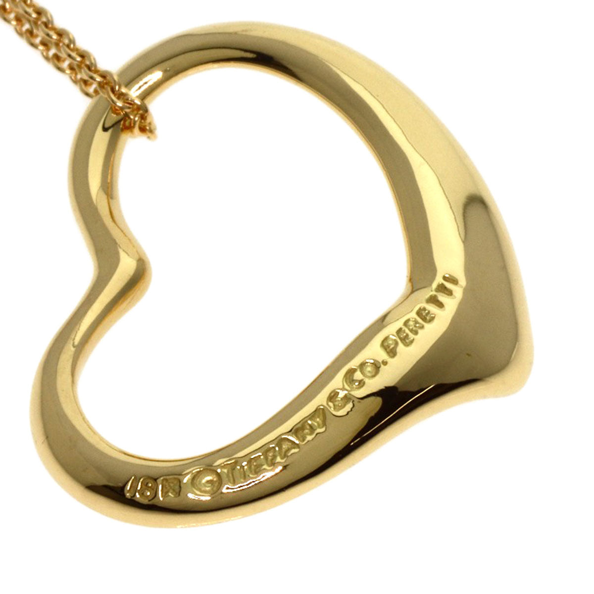 TIFFANY&Co. Open heart Necklace K18 Yellow Gold Ladies [Used]