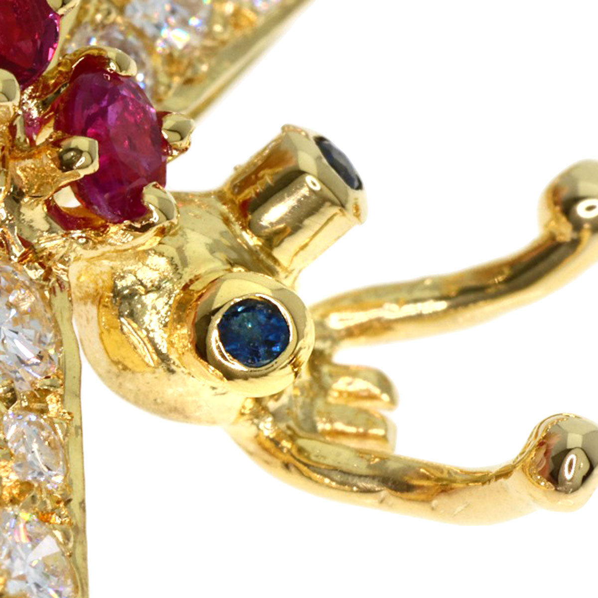 TIFFANY&Co. Dragonfly Diamond Ruby Brooch K18 Yellow Gold Ladies [Used]