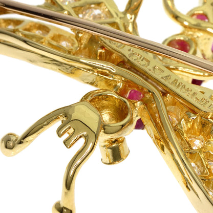TIFFANY&Co. Dragonfly Diamond Ruby Brooch K18 Yellow Gold Ladies [Used]