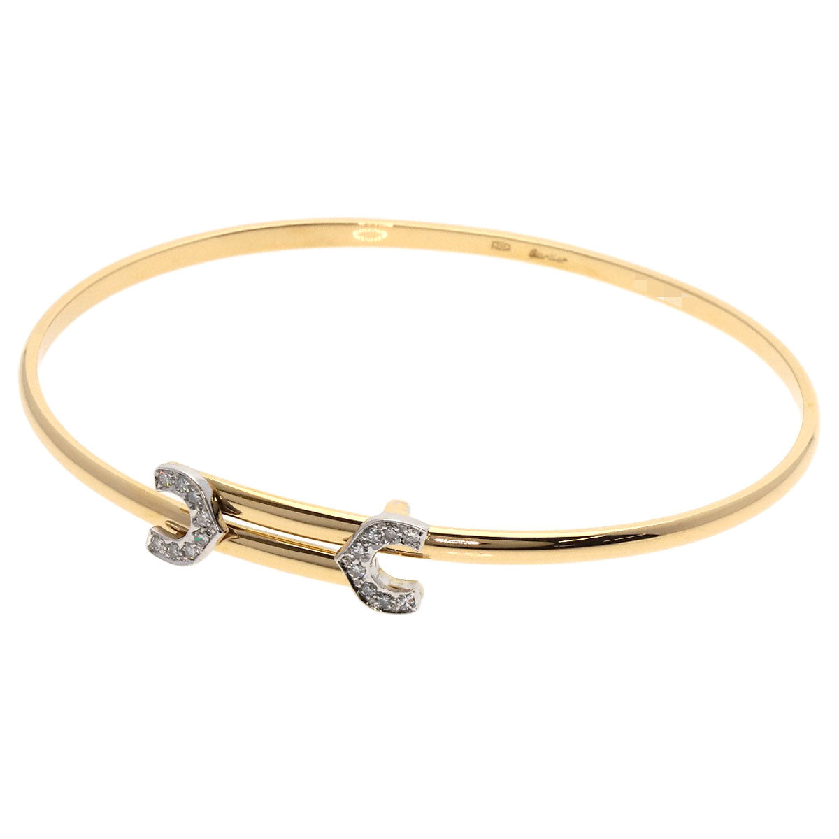 CARTIER Vintage 2C Diamond Bracelet K18 Yellow Gold Ladies [Used]