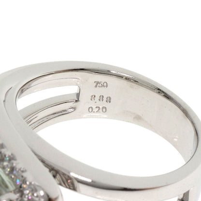 タサキ グリーンクォーツ ダイヤモンド リング・指輪 K18ホワイトゴールド レディース 【中古】【TASAKI】
