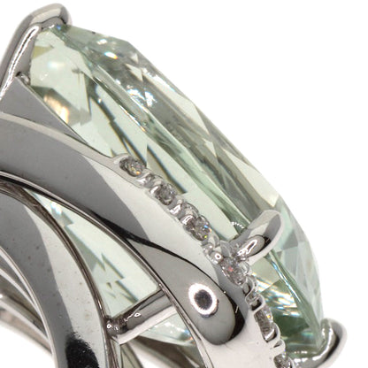 タサキ グリーンクォーツ ダイヤモンド リング・指輪 K18ホワイトゴールド レディース 【中古】【TASAKI】