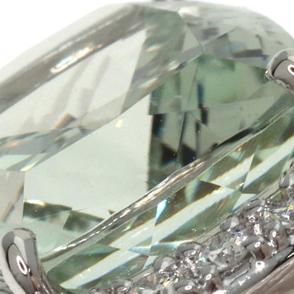 タサキ グリーンクォーツ ダイヤモンド リング・指輪 K18ホワイトゴールド レディース 【中古】【TASAKI】