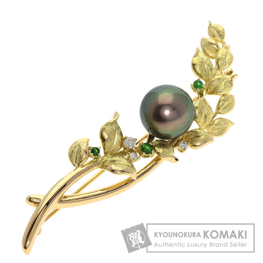 TASAKI Pearl Pearl Diamond Brooch K18 Yellow Gold Ladies [Used]