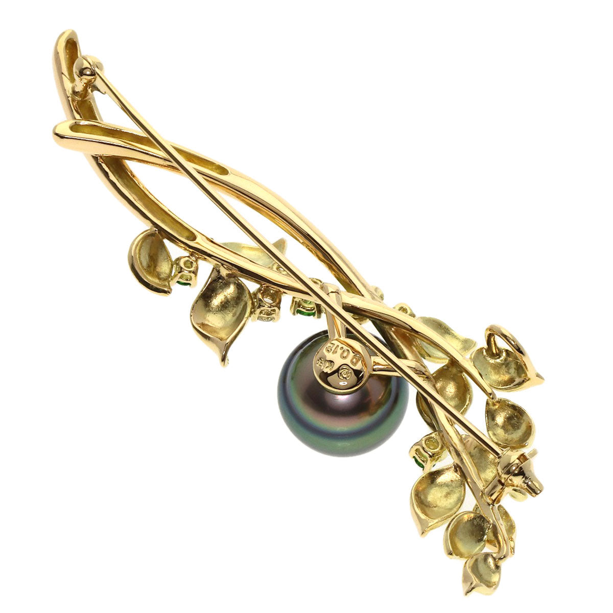 TASAKI Pearl Pearl Diamond Brooch K18 Yellow Gold Ladies [Used]