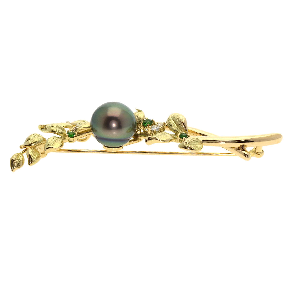 TASAKI Pearl Pearl Diamond Brooch K18 Yellow Gold Ladies [Used]