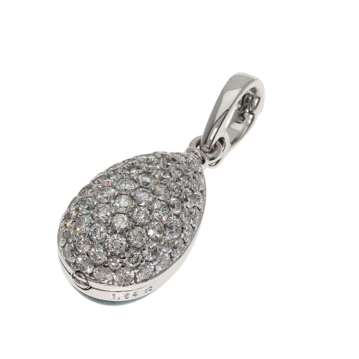 FABERGE Easter Egg Diamond Pendant top K18 White Gold Ladies [Used]