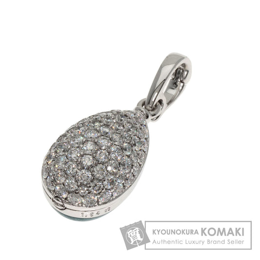 FABERGE Easter Egg Diamond Pendant top K18 White Gold Ladies [Used]