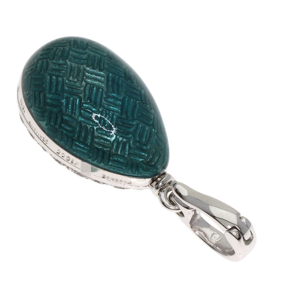 FABERGE Easter Egg Diamond Pendant top K18 White Gold Ladies [Used]