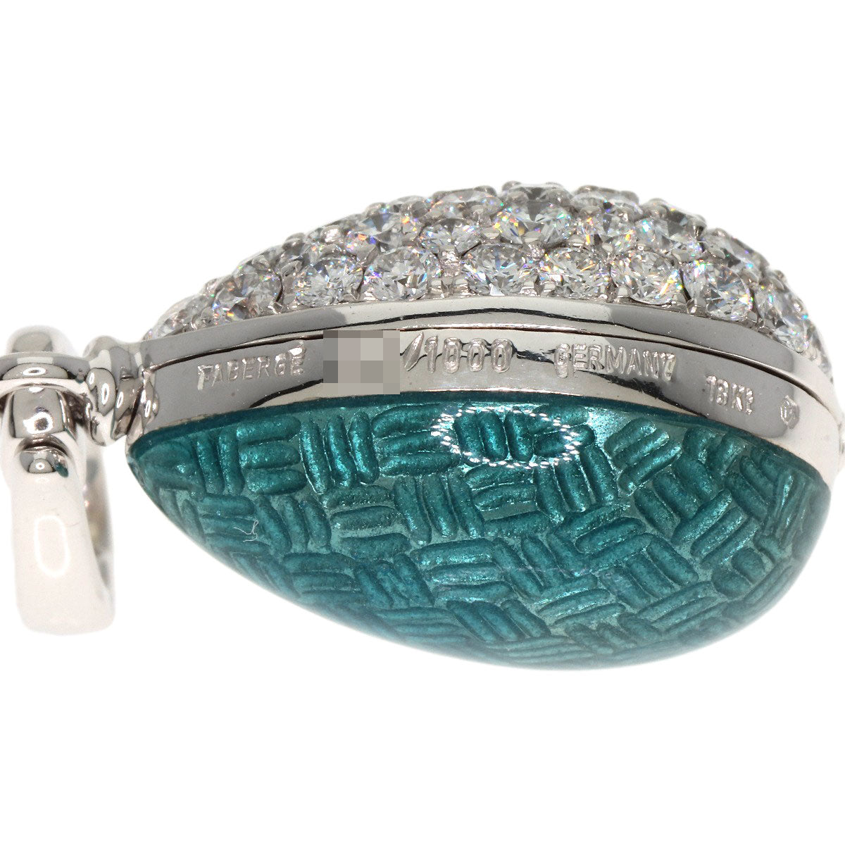 FABERGE Easter Egg Diamond Pendant top K18 White Gold Ladies [Used]
