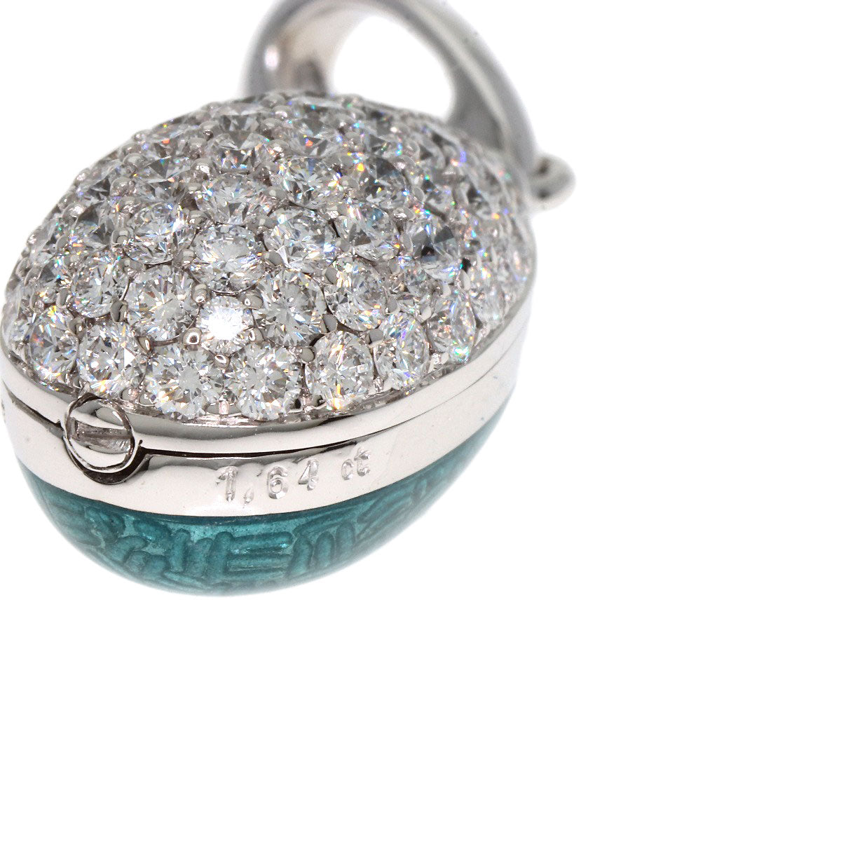 FABERGE Easter Egg Diamond Pendant top K18 White Gold Ladies [Used]