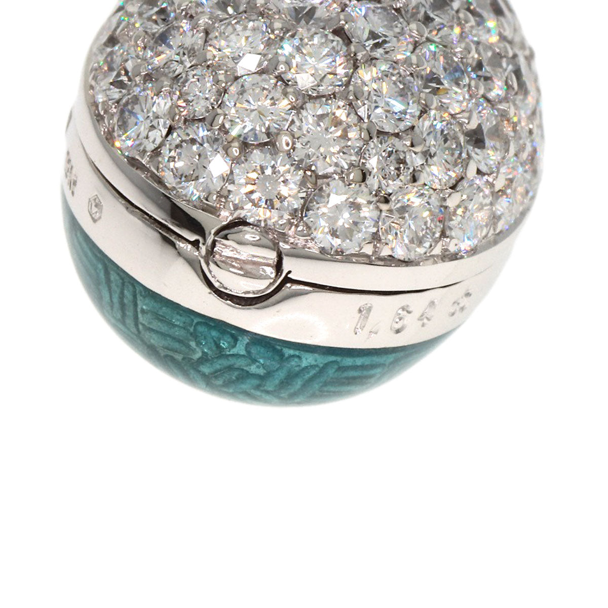 FABERGE Easter Egg Diamond Pendant top K18 White Gold Ladies [Used]