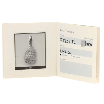 FABERGE Easter Egg Diamond Pendant top K18 White Gold Ladies [Used]