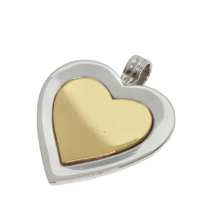 TIFFANY&Co. Heart Motif Plate Pendant top Silver 18K Yellow GoldLadies [Used]