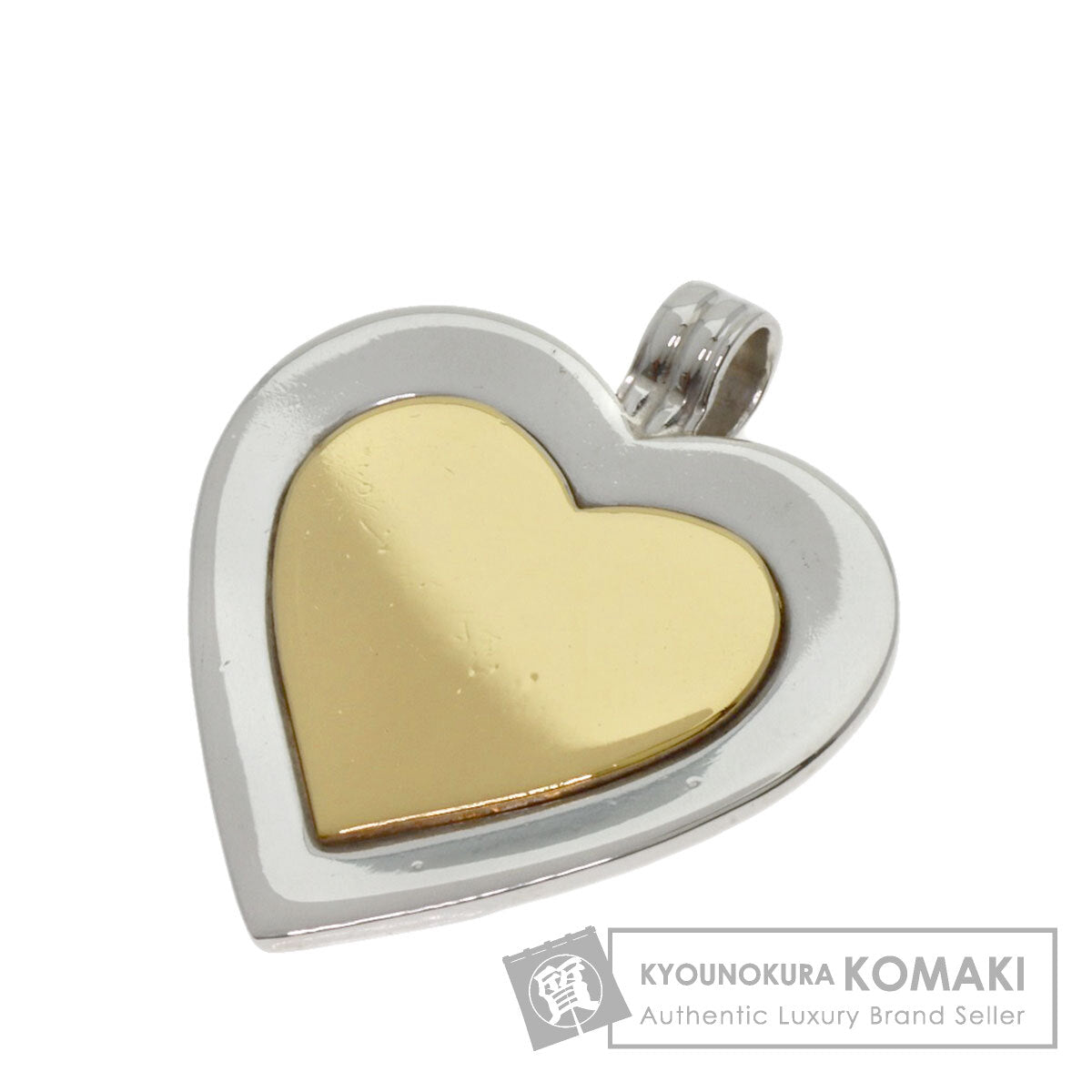 TIFFANY&Co. Heart Motif Plate Pendant top Silver 18K Yellow GoldLadies [Used]