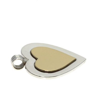 TIFFANY&Co. Heart Motif Plate Pendant top Silver 18K Yellow GoldLadies [Used]