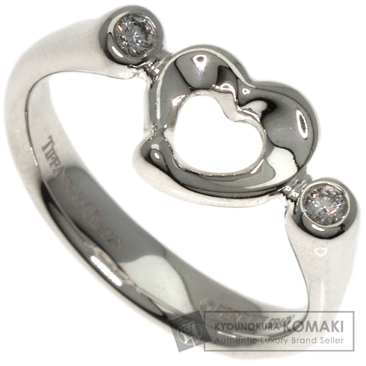 TIFFANY&Co.   Open Heart 2P Diamond Ring  Silver Ladies [Used]