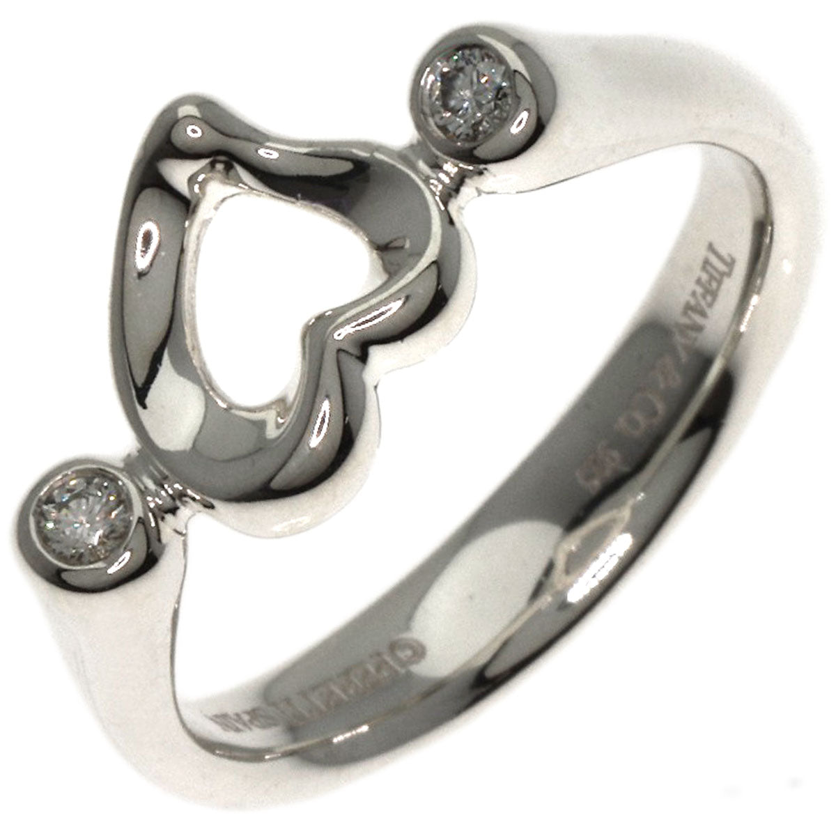 TIFFANY&Co.   Open Heart 2P Diamond Ring  Silver Ladies [Used]