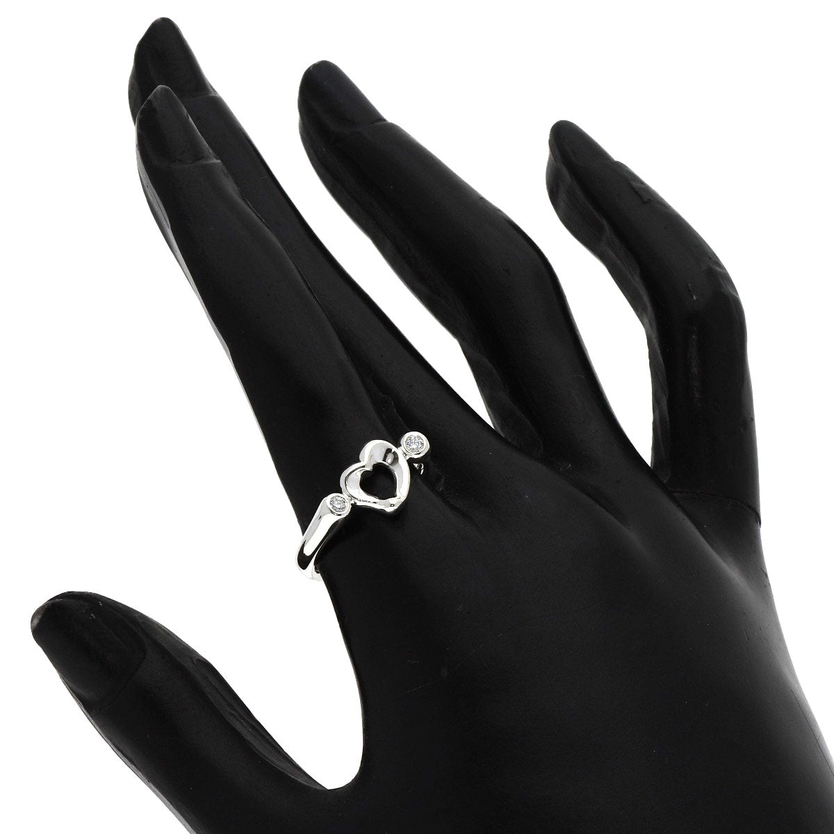 TIFFANY&Co.   Open Heart 2P Diamond Ring  Silver Ladies [Used]