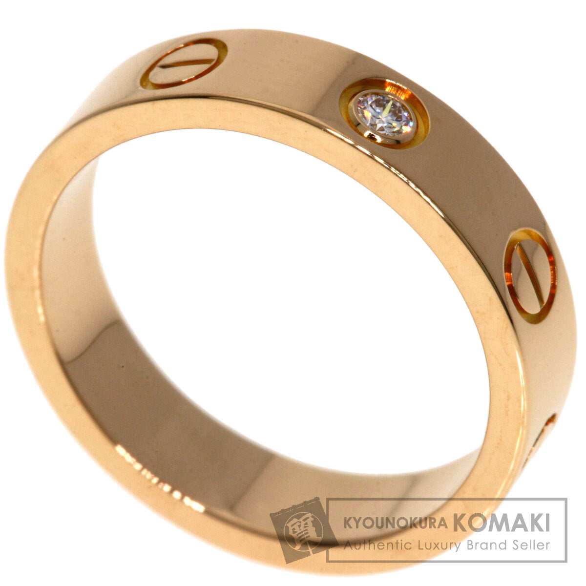CARTIER mini love ring 1P Diamond #47 Ring K18 Pink Gold Ladies [Used]