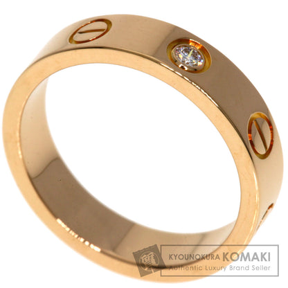 CARTIER mini love ring 1P Diamond #47 Ring K18 Pink Gold Ladies [Used]