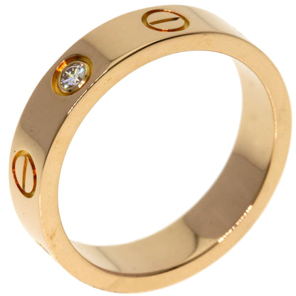 CARTIER mini love ring 1P Diamond #47 Ring K18 Pink Gold Ladies [Used]