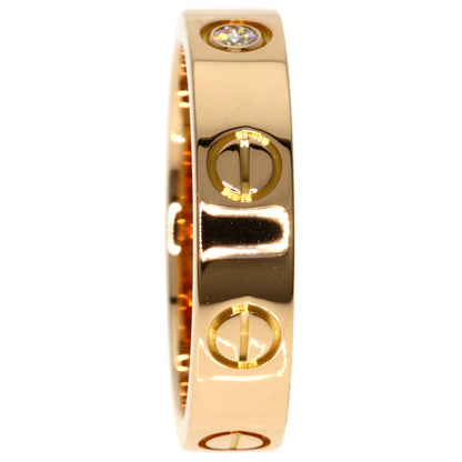 CARTIER mini love ring 1P Diamond #47 Ring K18 Pink Gold Ladies [Used]