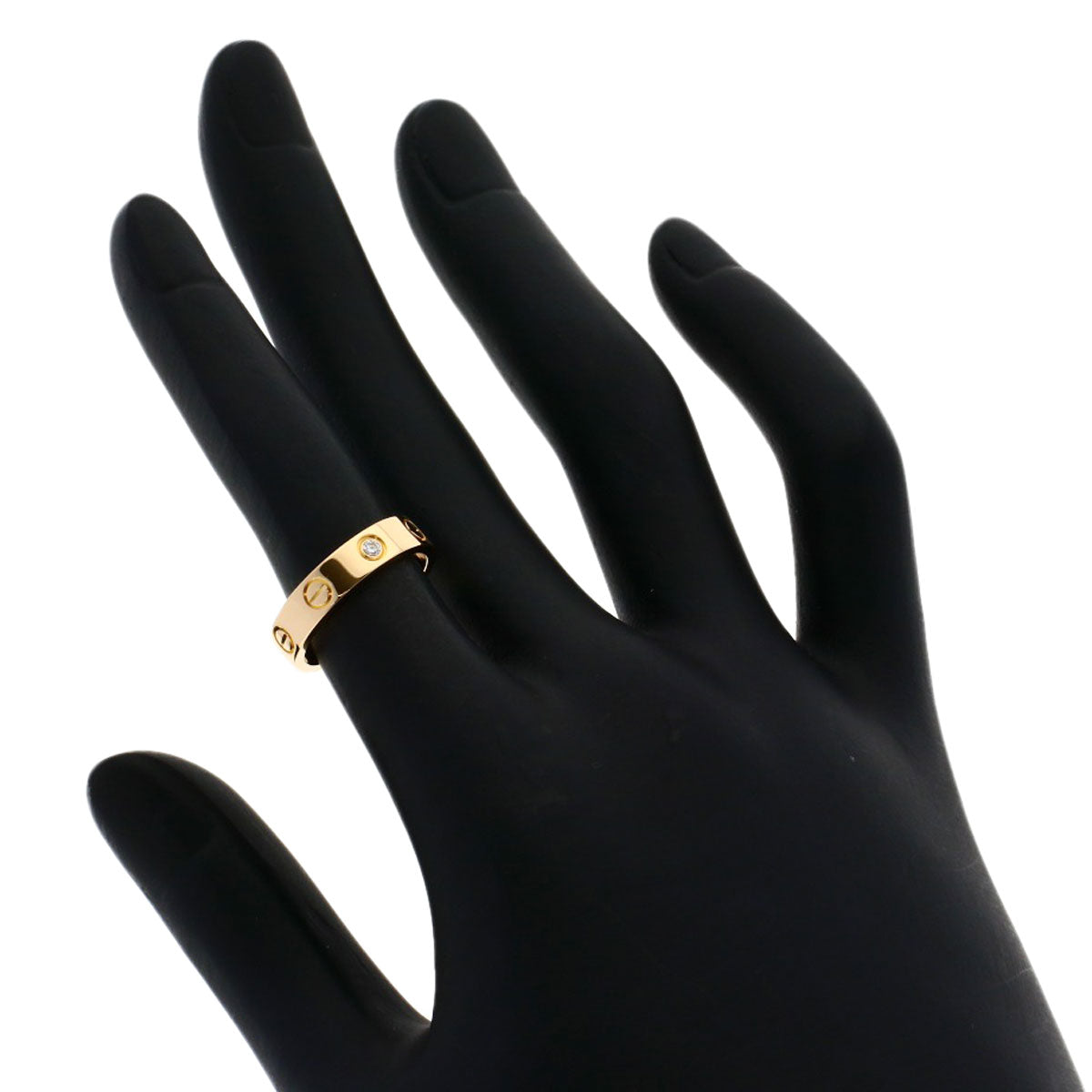 CARTIER mini love ring 1P Diamond #47 Ring K18 Pink Gold Ladies [Used]