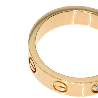 CARTIER mini love ring 1P Diamond #47 Ring K18 Pink Gold Ladies [Used]