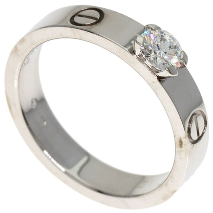 CARTIER mini love solitaire Diamond #50 Ring K18 White Gold Ladies [Used]