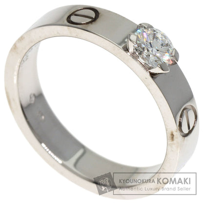CARTIER mini love solitaire Diamond #50 Ring K18 White Gold Ladies [Used]