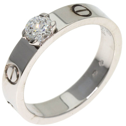 CARTIER mini love solitaire Diamond #50 Ring K18 White Gold Ladies [Used]