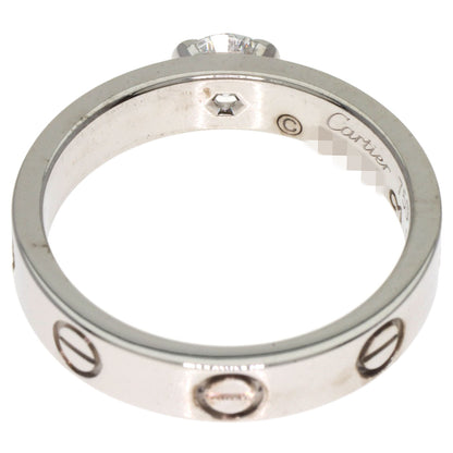 CARTIER mini love solitaire Diamond #50 Ring K18 White Gold Ladies [Used]