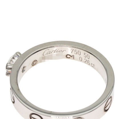 CARTIER mini love solitaire Diamond #50 Ring K18 White Gold Ladies [Used]
