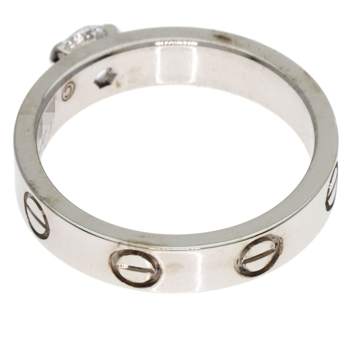 CARTIER mini love solitaire Diamond #50 Ring K18 White Gold Ladies [Used]