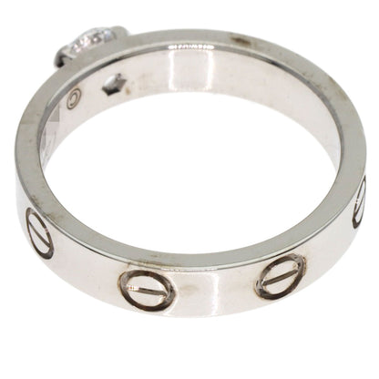 CARTIER mini love solitaire Diamond #50 Ring K18 White Gold Ladies [Used]