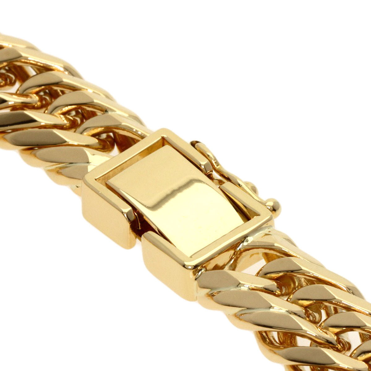 Curb chain Kihei W6 side Bracelet K18 Yellow Gold 51.8g　mens