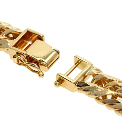 Curb chain Kihei W6 side Bracelet K18 Yellow Gold 51.8g　mens