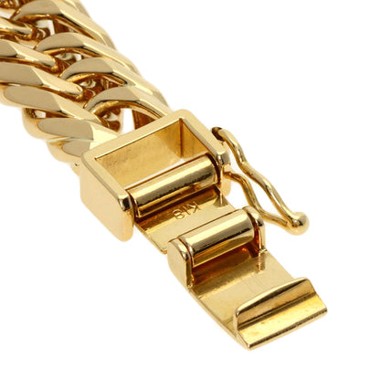 Curb chain Kihei W6 side Bracelet K18 Yellow Gold 51.8g　mens