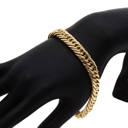 Curb chain Kihei W6 side Bracelet K18 Yellow Gold 51.8g　mens